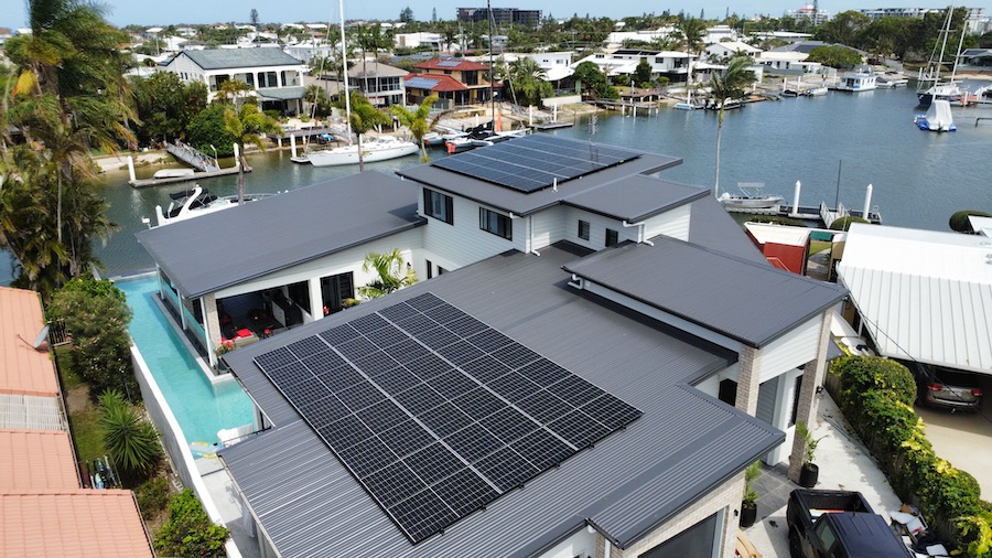 Solar panel installation in progress - Flux Electrical Systems